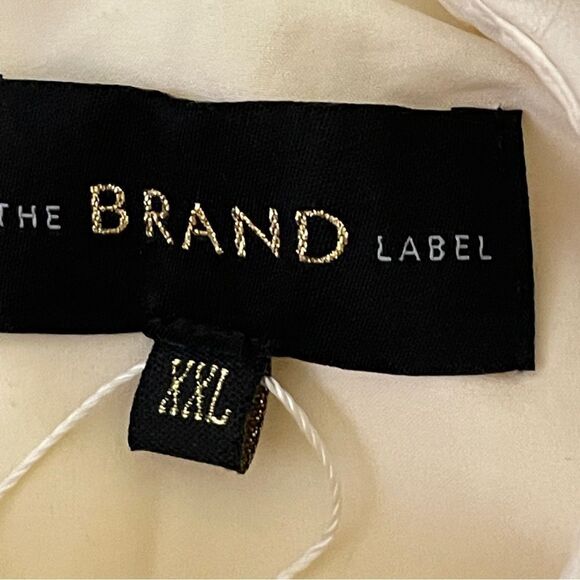 NWT The Brand Label Cropped Top Puffy Sleeve Blouse Cream Color Size XXL - Picture 3 of 16